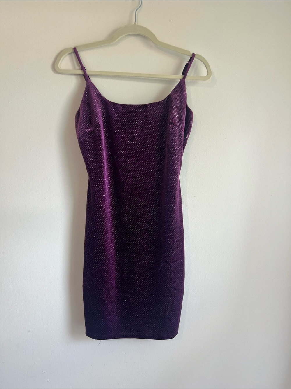 Purple Velvet Mini Dress with Subtle Sparkle